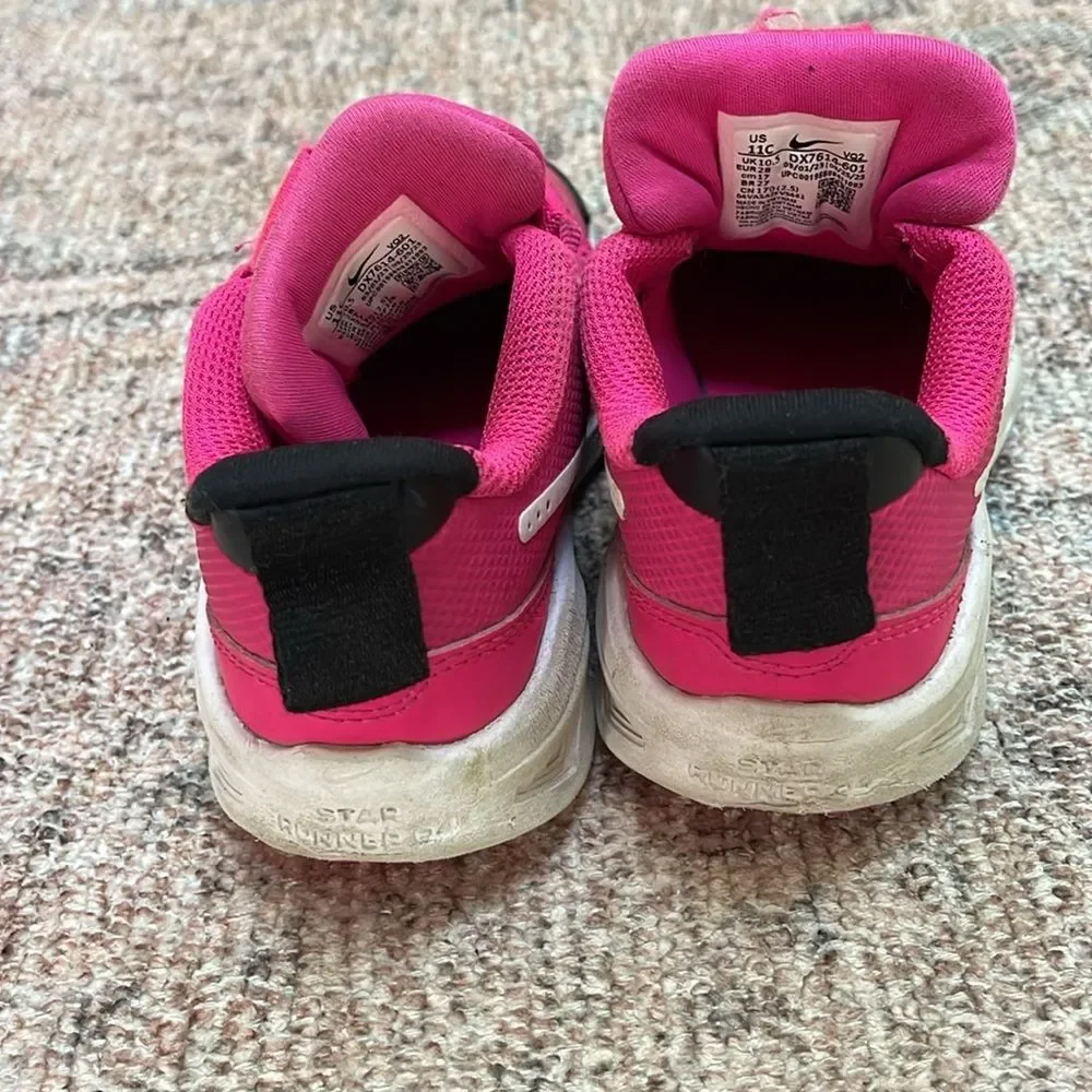 Girls Pink Nike Sneakers Size 11c